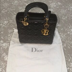 Dior Lady Dior Black with Gold Hardware